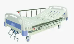 3 Crank Manual Hospital Bed With Mattress, Mackintosh, a Drip Stand