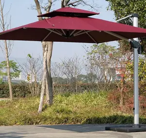 Home Sun Umbrella; Heavy-Duty Adjustable Outdoor Parasol With Stand