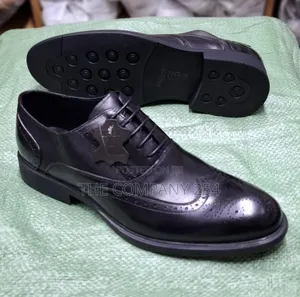 Quality Leather Official Men Oxford Laced Rubber Sole Shoes