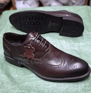 Quality Leather Official Men Oxford Laced Rubber Sole Shoes