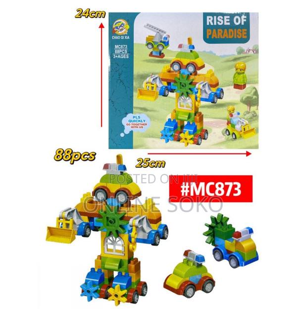 88pcs Kids Building Blocks Toy Set – Robot Vehicle Construction Kit - thumbnail 5