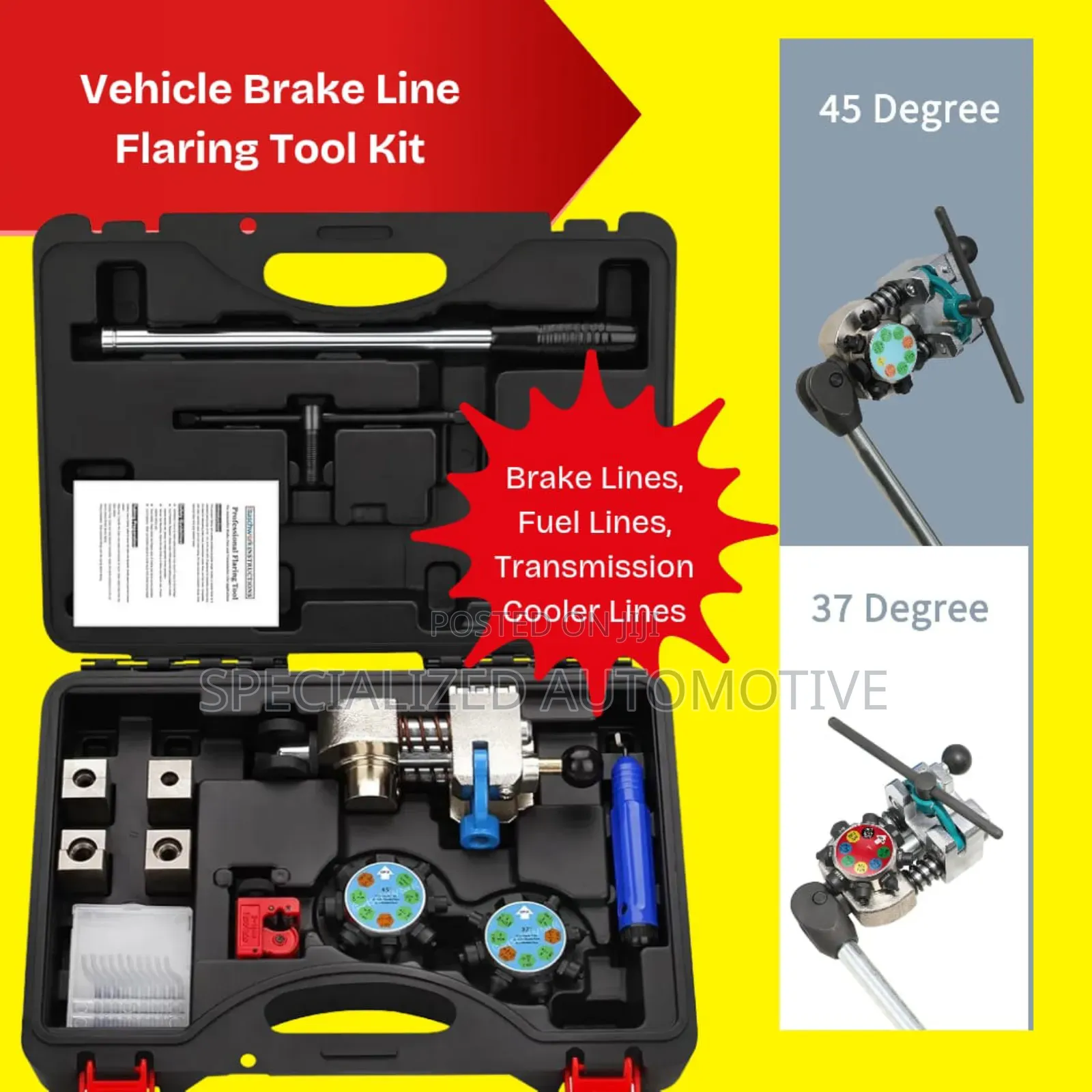 Vehicle Brake Line Flaring Tool Kit 45 and 37 Degrees Flaring Kit