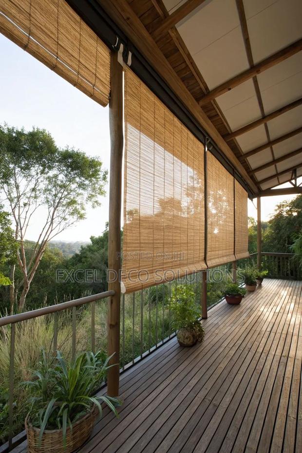Natural Brown Bamboo Blinds – Elegant Home Makeover