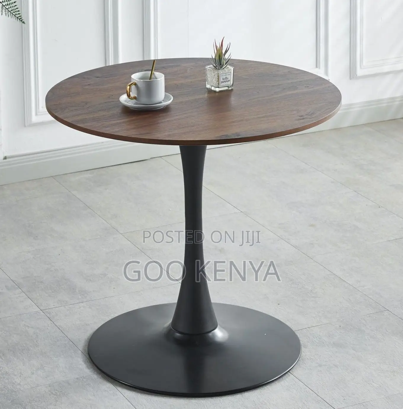 Home Table; Mid-Century MDF Top Round Dining Table