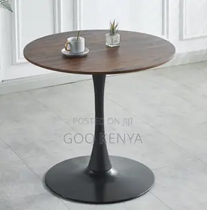 Home Table; Mid-Century MDF Top Round Dining Table