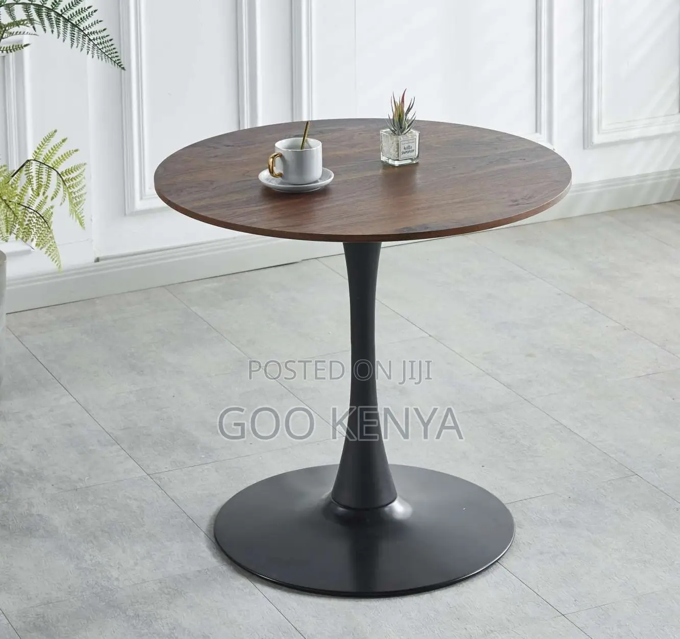 Home Table; Mid-Century MDF Top Round Dining Table