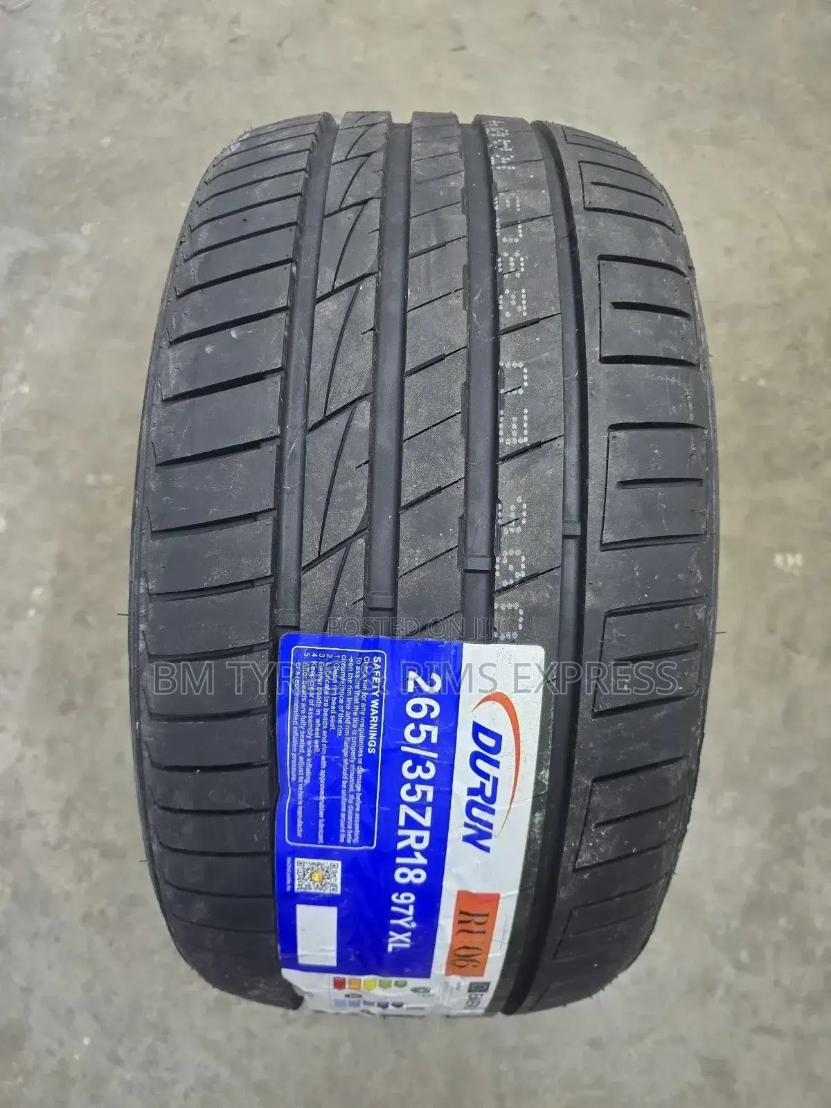 265 /35 R18 Durun Tyres (Xl) New Technology.