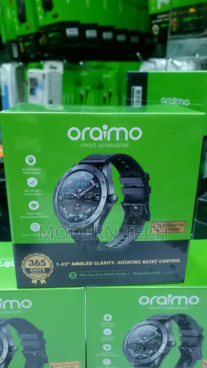 Oraimo Watch Nova Rn 1.43'' Amoled Rotating Bezel Control Smart Watch.