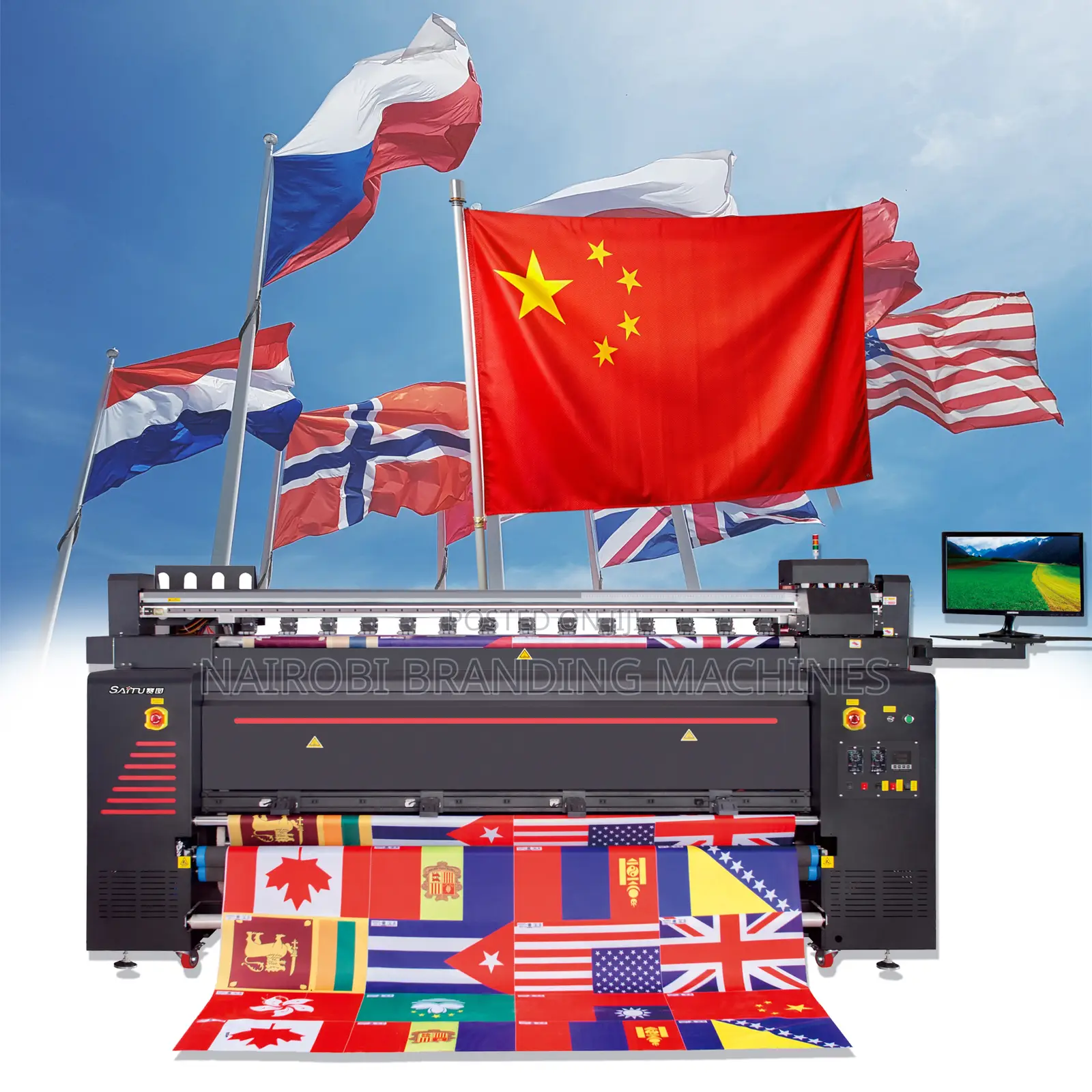 2 Meter Flag Printing Machine (4pcs I3200 Heads) - High Productivity