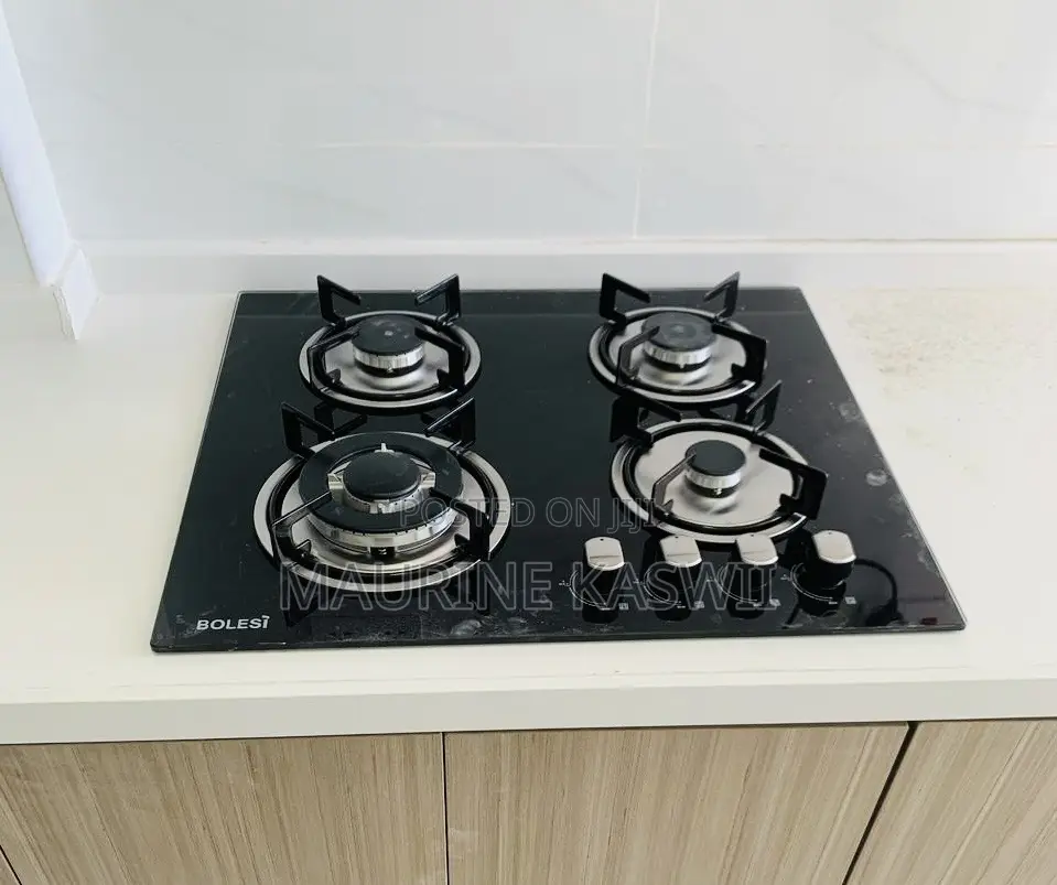Bolesi Hob Built in 4 Burner Gas Glass Cooker
