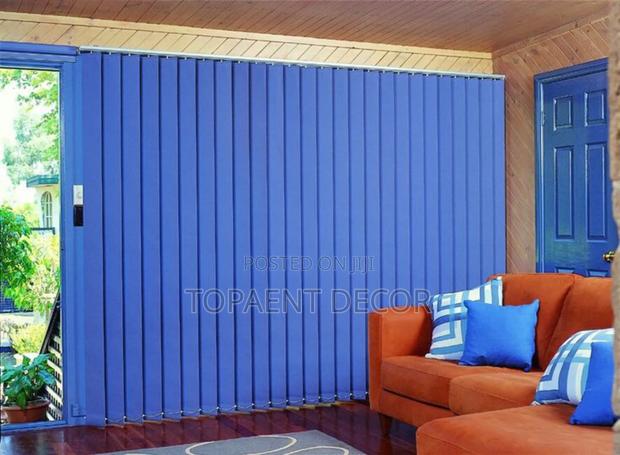 Sky Blue Clean Lines, Timeless Shades Vertical Office Blinds - main view