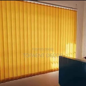 Plain Yellow Crafted For Light Moderation Vertical Office Blinds