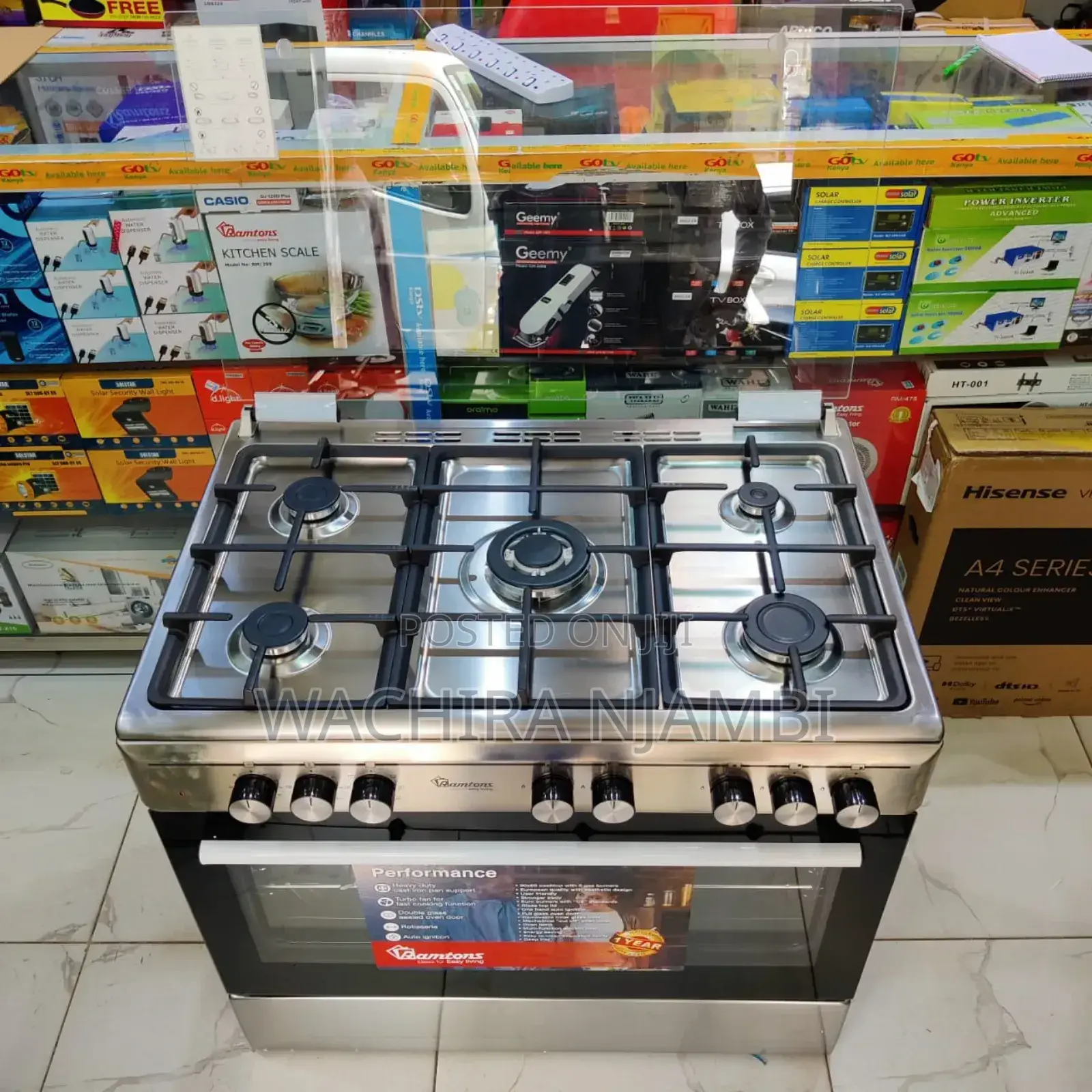 Ramtons Rf/499 90×60 5 Gas Inox Cooker (Silver)