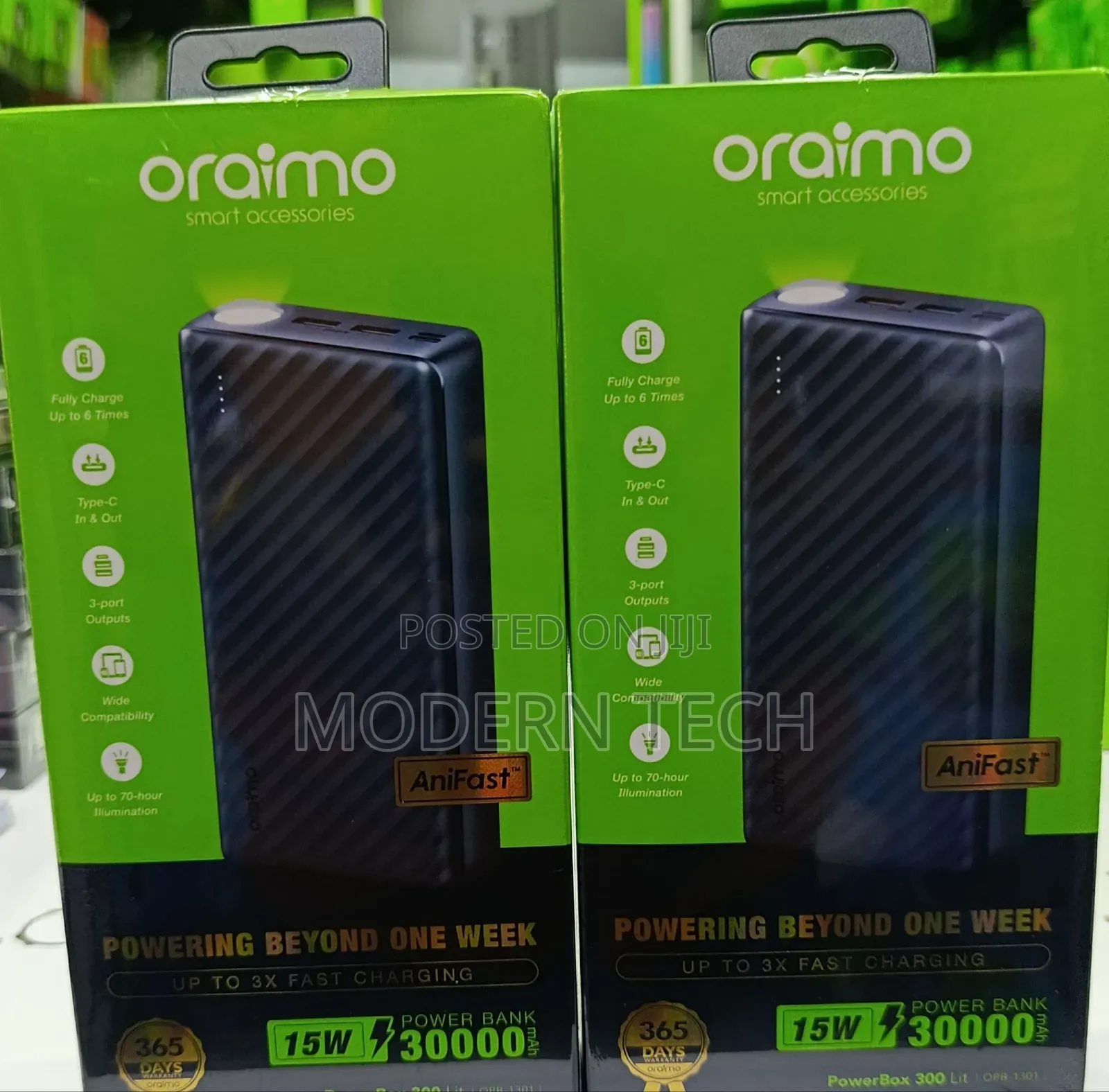 Oraimo Powerbox 300 Lit 30000mah 15w Power Bank Opb 1301