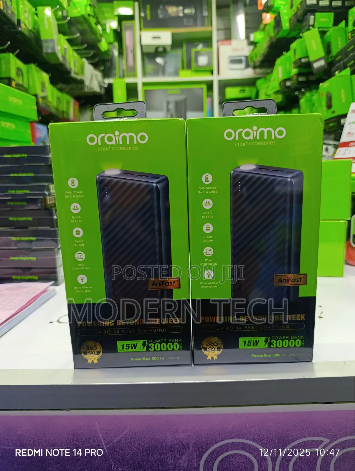 Oraimo Powerbox 300 Lit 30000mah 15w Power Bank Opb 1301