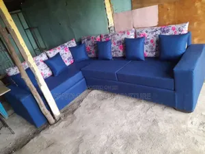 Blue Floral Sectional Sofa
