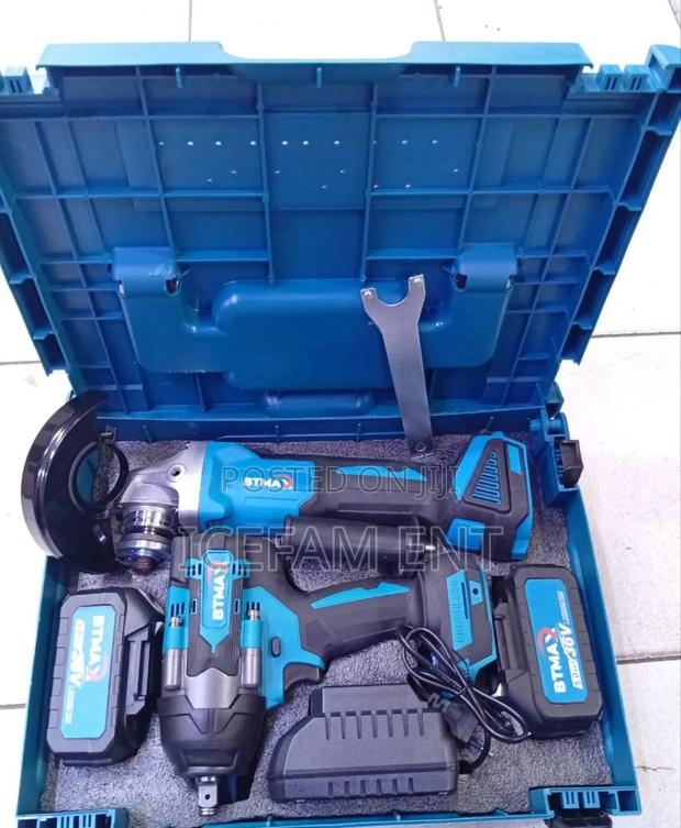 Btmax Brushless Cordless Combo/4 5" Grinder+Impact Wrench