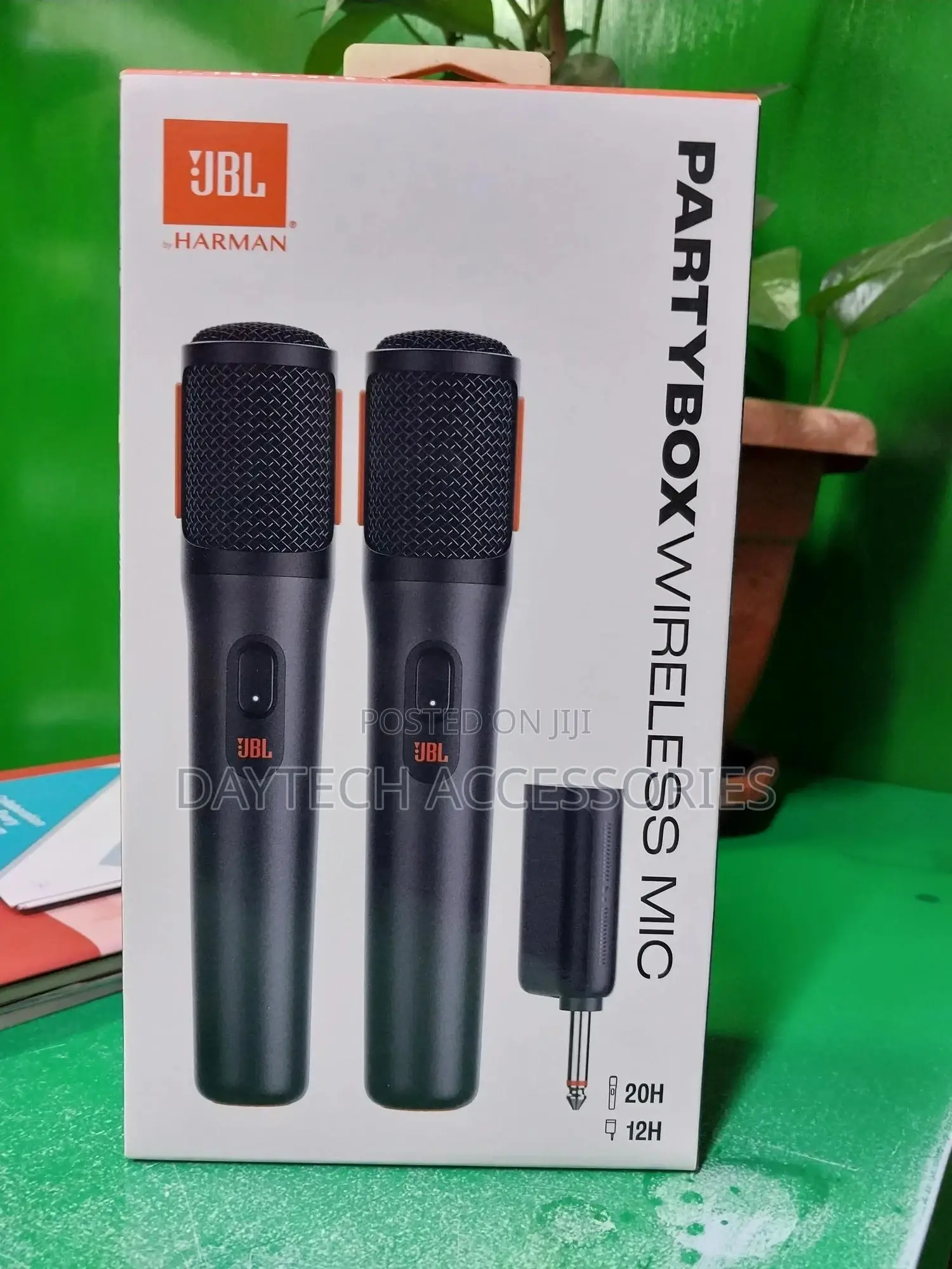The JBL Partybox Wireless Mic Set Two Wireless Microphones.