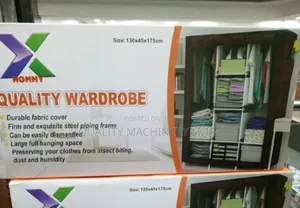 Portable 3 Column Wooden Wardrobe