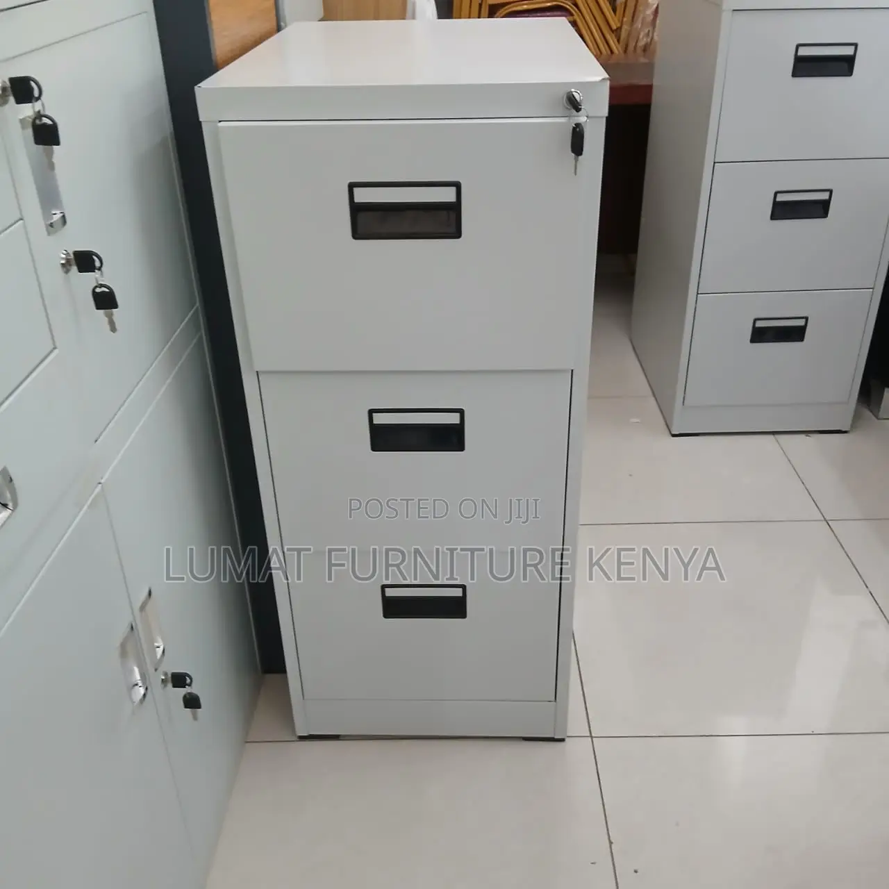 New 3 Drawer Metallic Filing Cabinet
