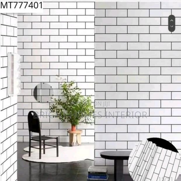 Peel and Stick White Brick Wallpaper - main view