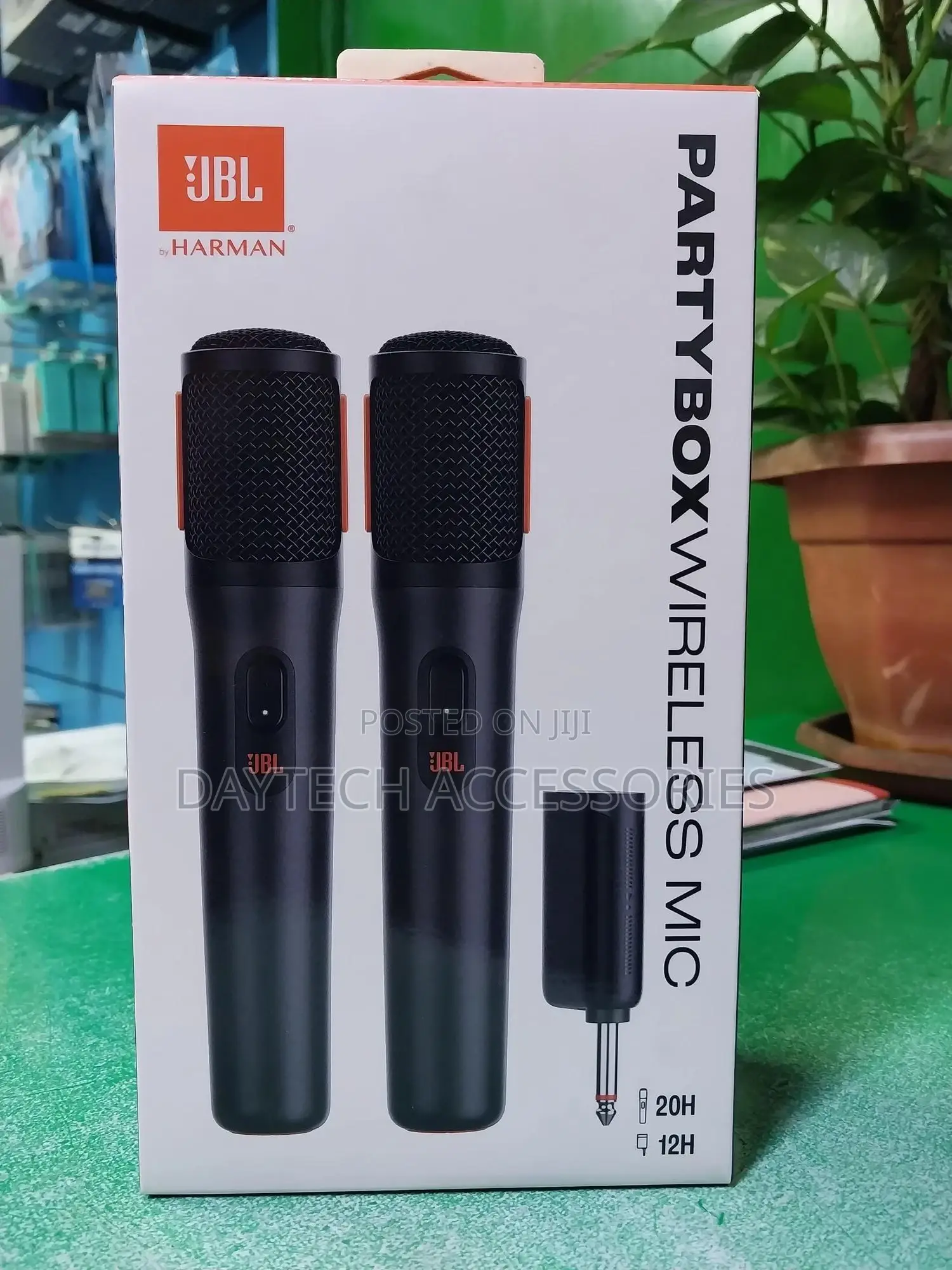The JBL Partybox Wireless Mic Set Two Wireless Microphones.