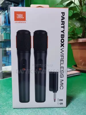 The JBL Partybox Wireless Mic Set Two Wireless Microphones.