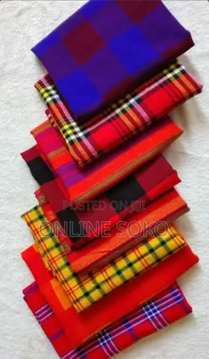 Authentic Kenyan Maasai Shuka/Kikoi Throw Blanket Travel Home Décor
