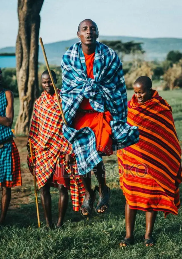 Authentic Kenyan Maasai Shuka/Kikoi Throw Blanket Travel Home Décor