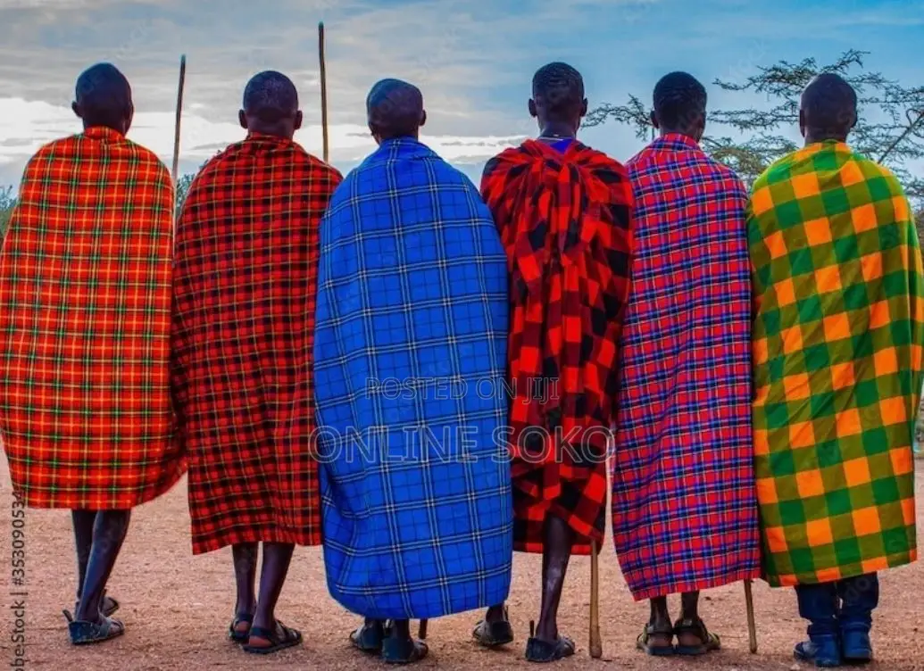 Authentic Kenyan Maasai Shuka/Kikoi Throw Blanket Travel Home Décor