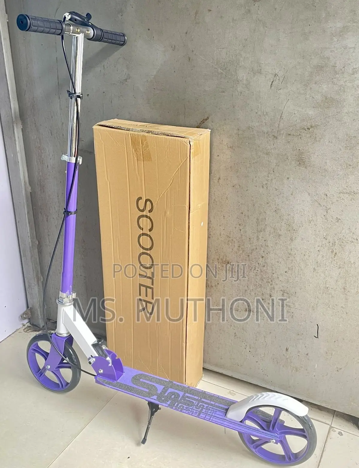 Foldable Metallic Maraton Brand Two-Wheeled Kick Scooter With Brakes