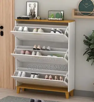 Home Shoe Rack; Multi-Tier Flip Drawers Laminate Footwear Shoe Cabinet