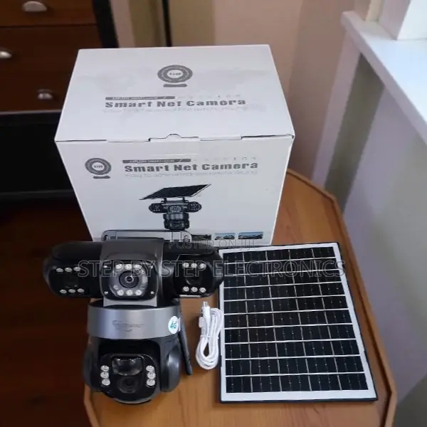 V380 Pro 12mp 4g Solar Triple Lens PTZ Camera With 24/7 Color Night