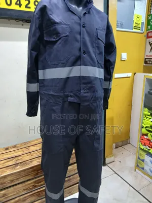 Slim Fit Navy Blue Overall With Reflector