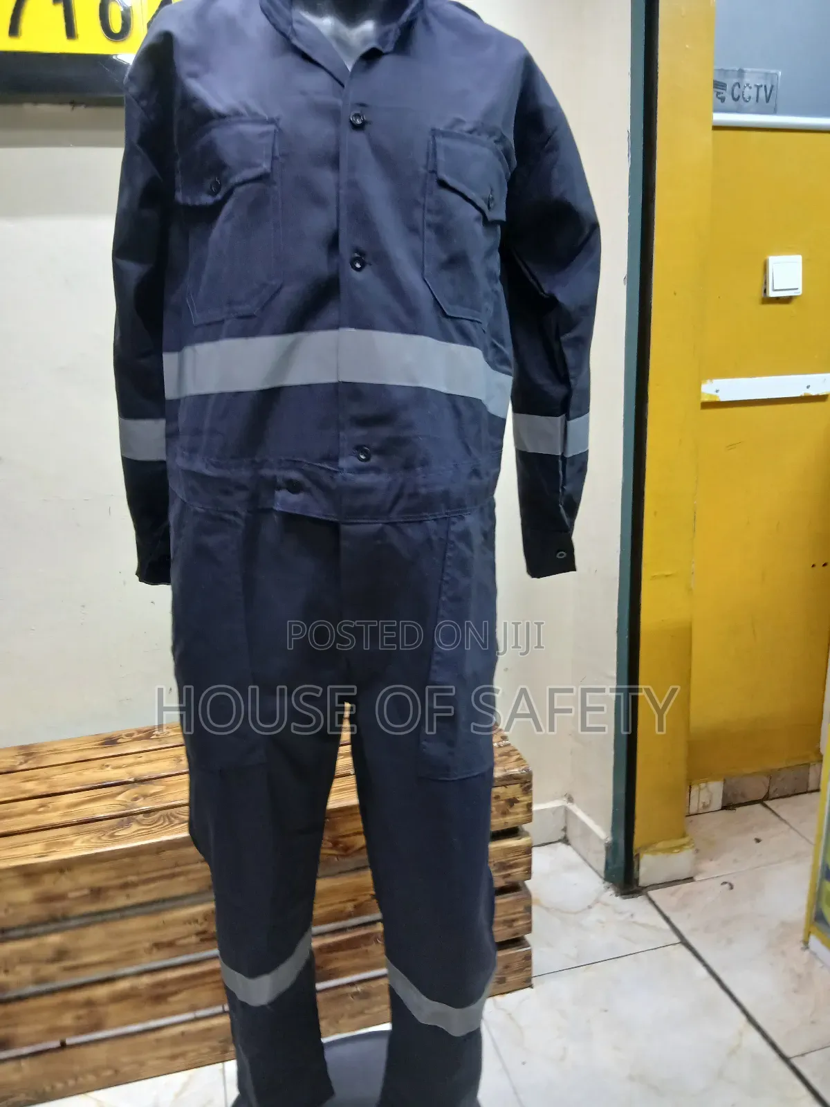 Dark Blue Reflector Safety Overall Dirt and Tear Resistant
