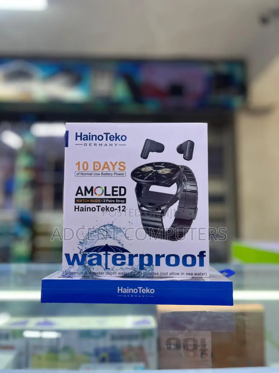 Hainoteko12 Waterproof Smartwatch With Builtin Wireless Earbuds