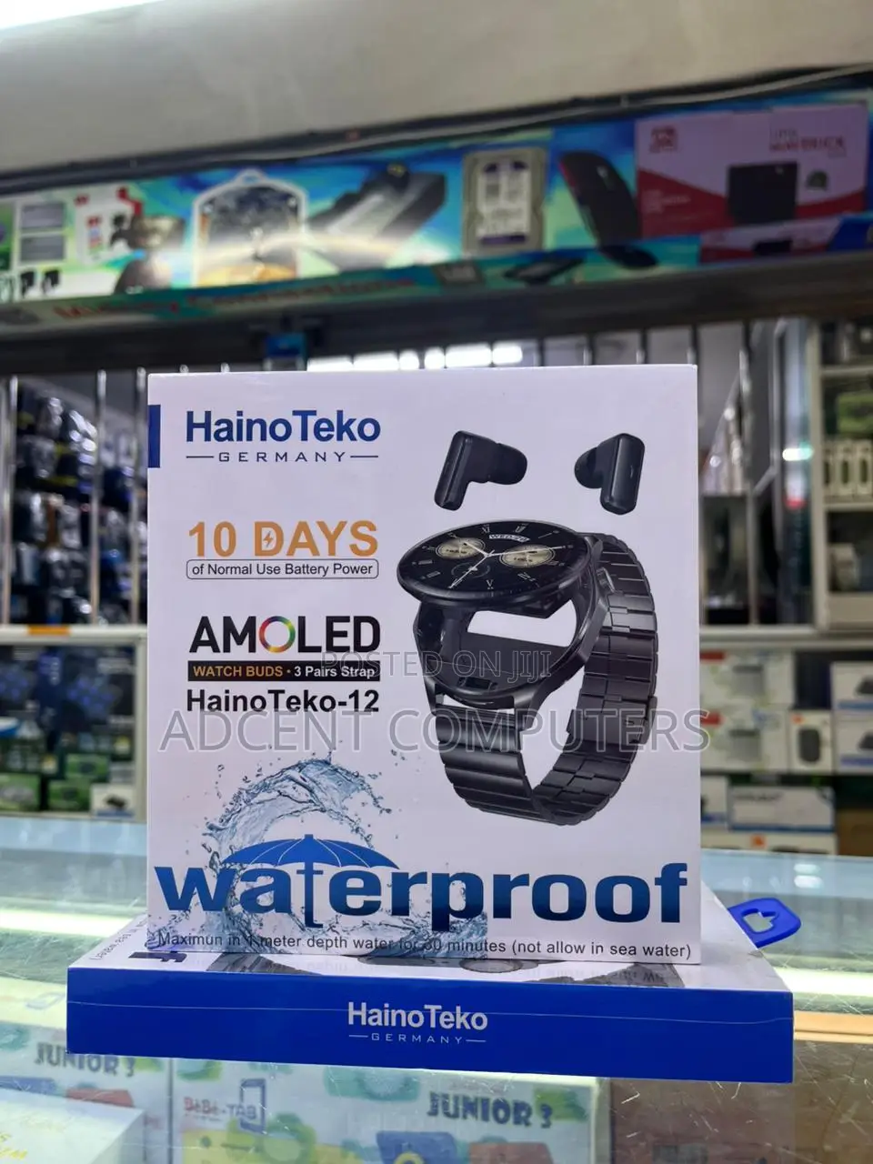 Hainoteko12 Waterproof Smartwatch With Builtin Wireless Earbuds