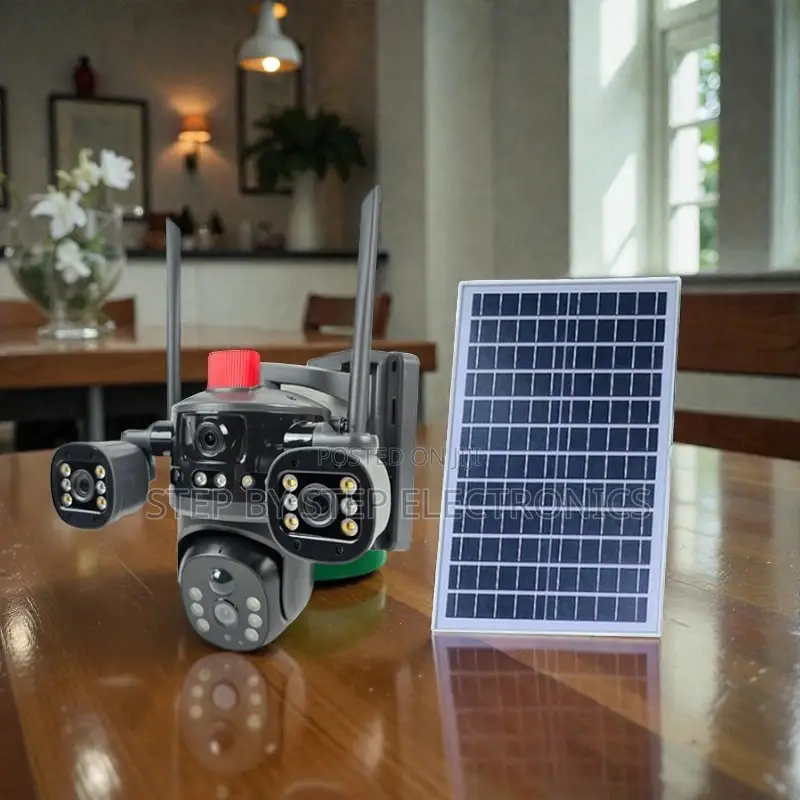 4g Multiple Lens Solar Camera Light Alarm Siren Motion Detection Smart
