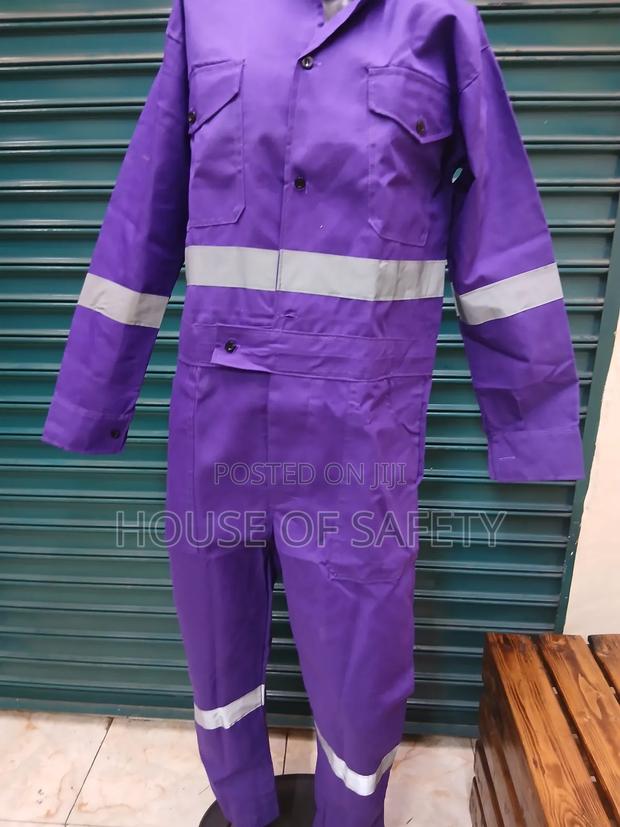 Purple Reflective Overall With Silver Reflector Strips
