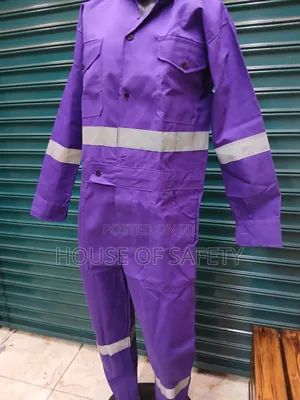 Purple Reflective Overall With Silver Reflector Strips