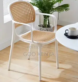 Home Chair; Rattan-Style Outdoor Heavy-Duty Plastic Dining Chair
