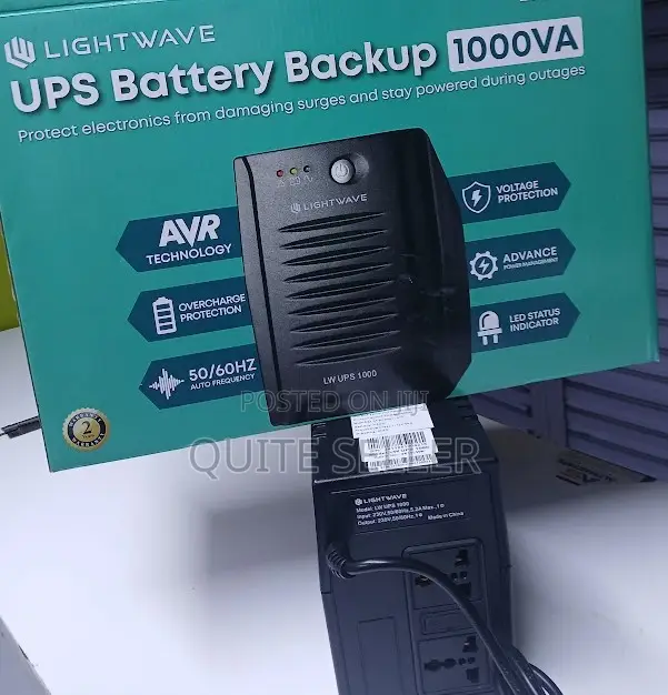 Light Wave Ups Battery Backup 1000va - High/Low Voltage Protection