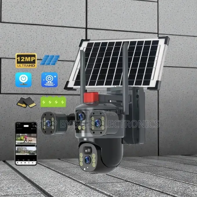 4g Solar Camera Light Alarm Siren Multiple Lens All Day Monitoring