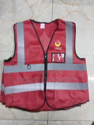 Red Jacket Wwith Clear Work I'd Holder Pockets - thumbnail 2