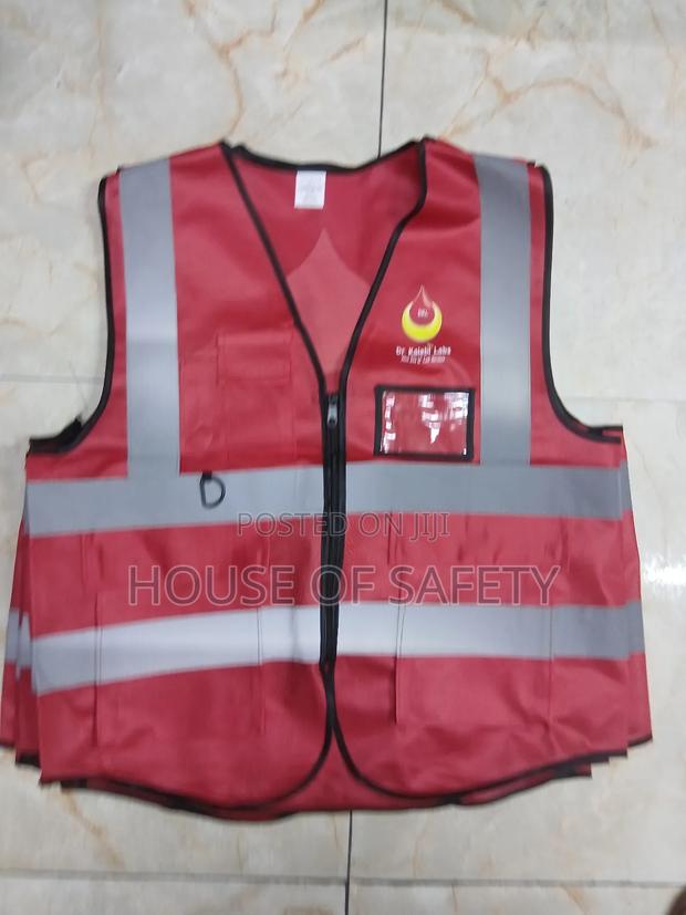 Red Jacket Wwith Clear Work I'd Holder Pockets - main view