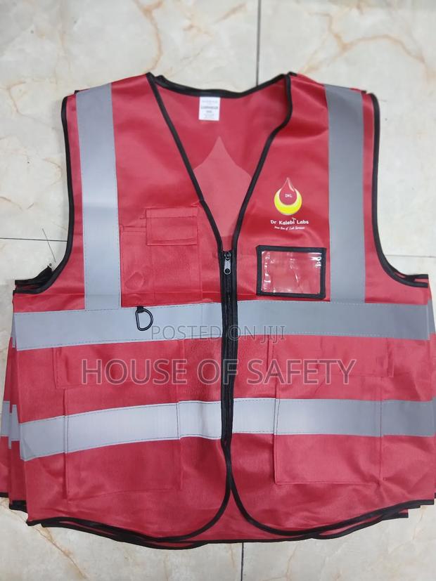 Red Jacket Wwith Clear Work I'd Holder Pockets - thumbnail 3