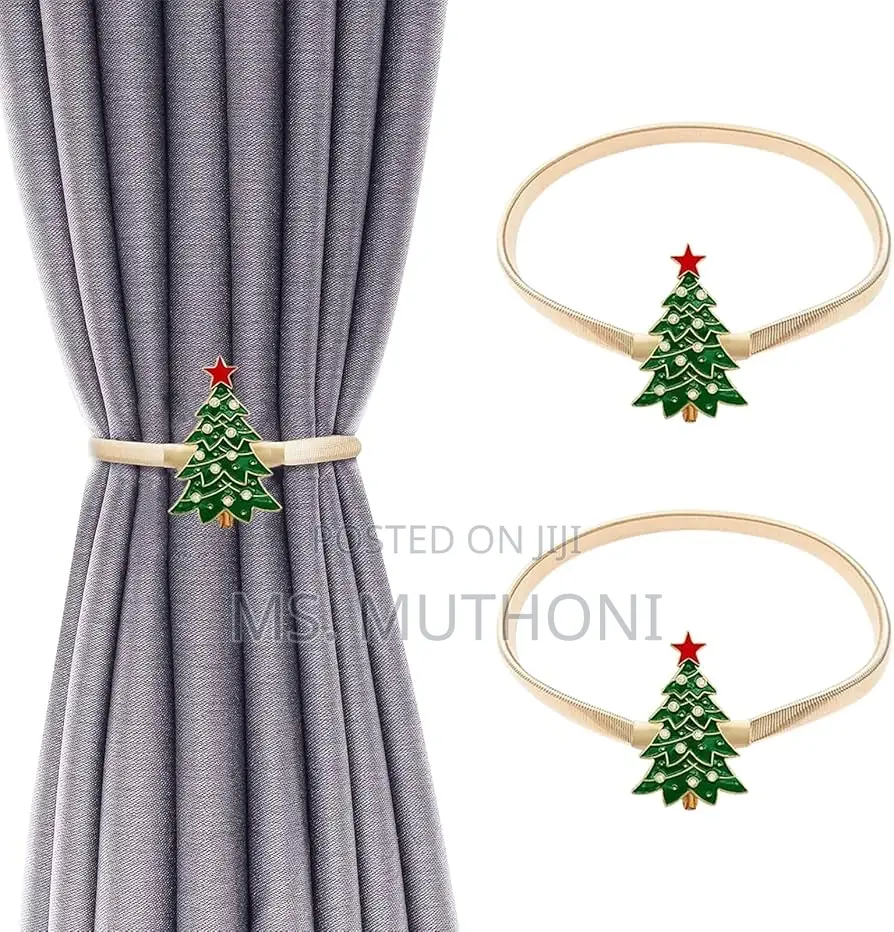 A Pair Christmas Themed Spring Curtain Holders/Tie-Backs*