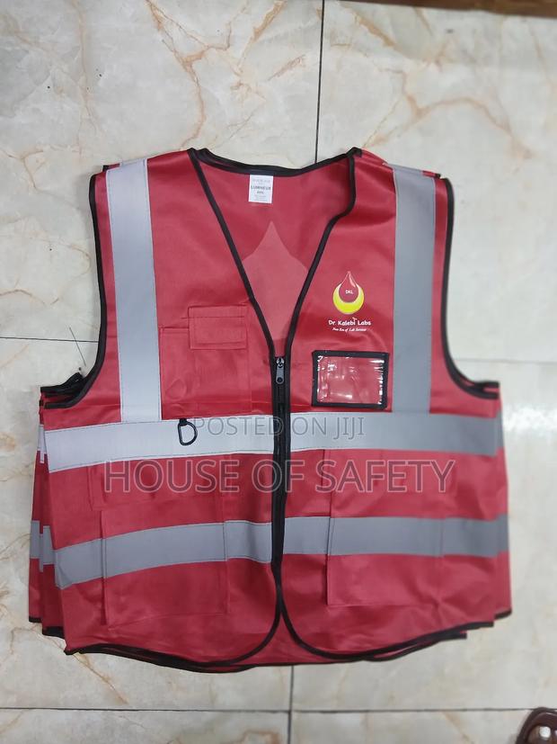 Heavy Duty Red Reflector Jackets Plus Branding Fee