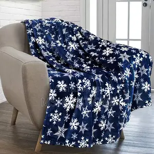 Flannel Christmas Themed Premium Sherpa Fleece Throw Blanket*