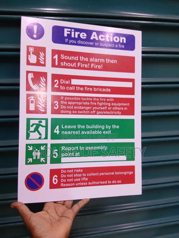 Safety Rectangular Shape Fire Action Signages - thumbnail 3